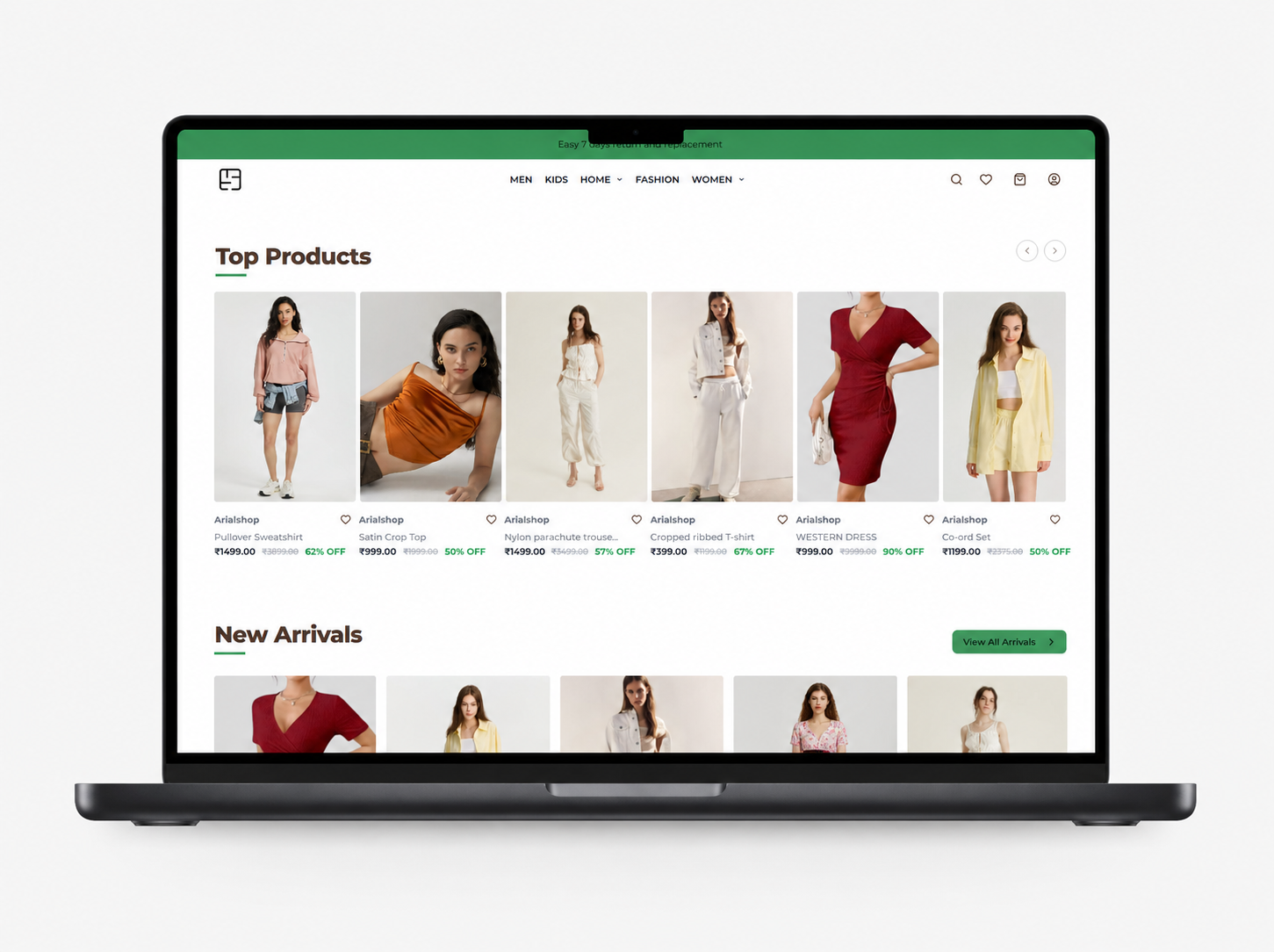 Multi Vendor Marketplace dashboard on laptop